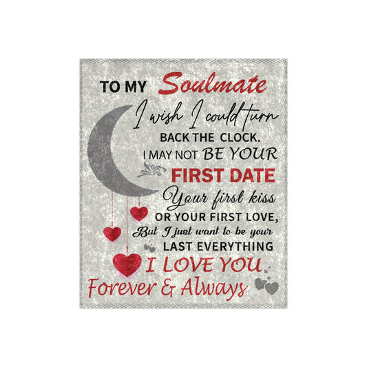 To my Soulmate Crushed Velvet Throw