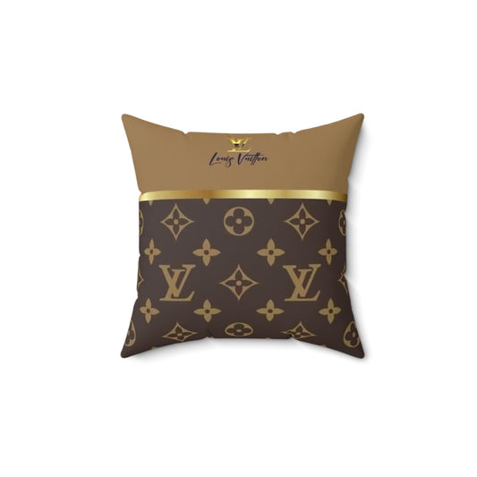 Golden Luxury Faux Suede Decorative Pillow – Stylish Home Accent