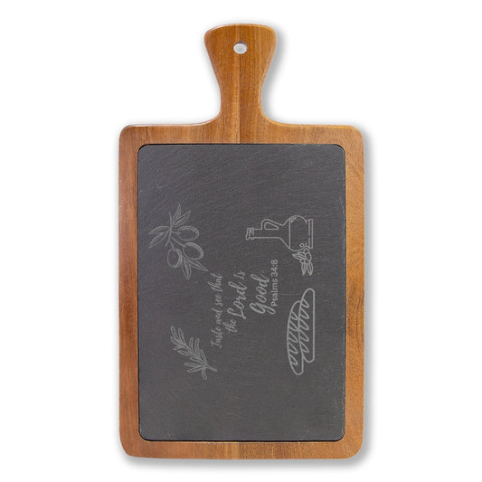 Engraved Charcuterie Board with Cheese Tools – "Sweet Dreams Are Made of Cheese" Slate Serving Set