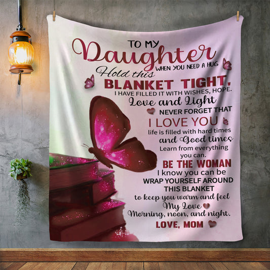 To My Daughter Crushed Velvet Throw