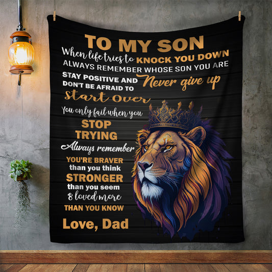To My Son Plush Throw, from Dad