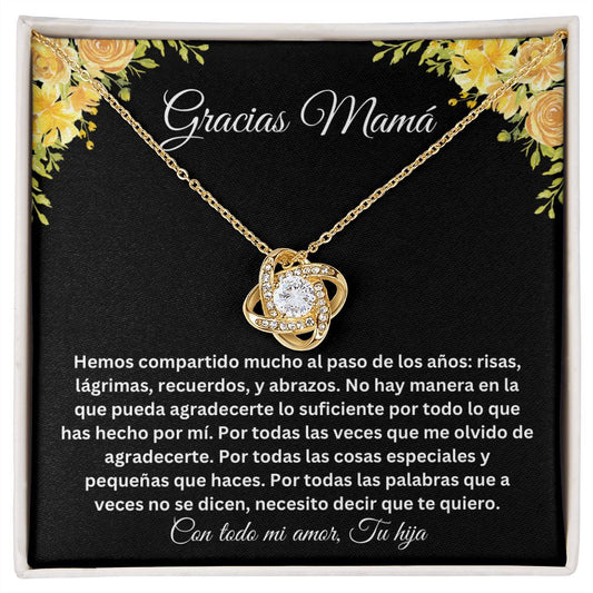 Gracias Mamá Love Knot Necklace