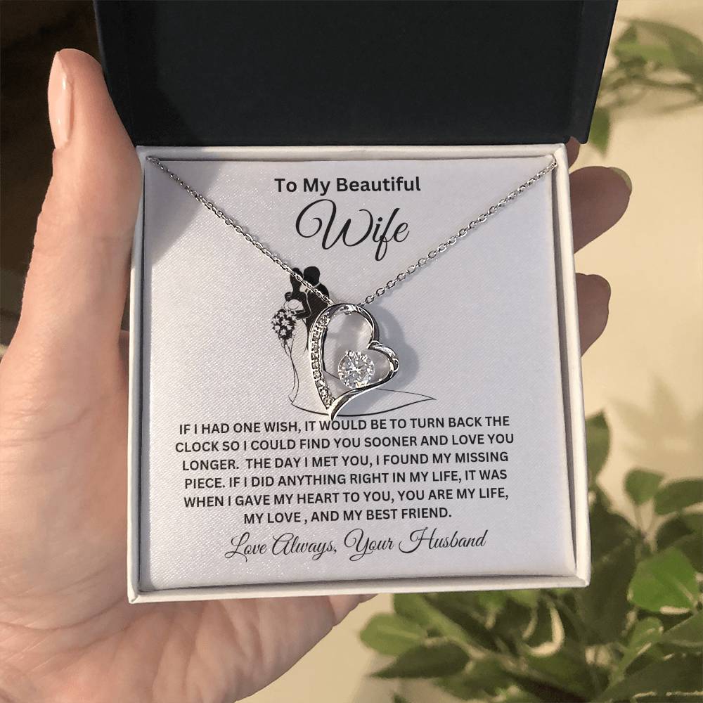 To My Beautiful Wife Forever Love Necklace