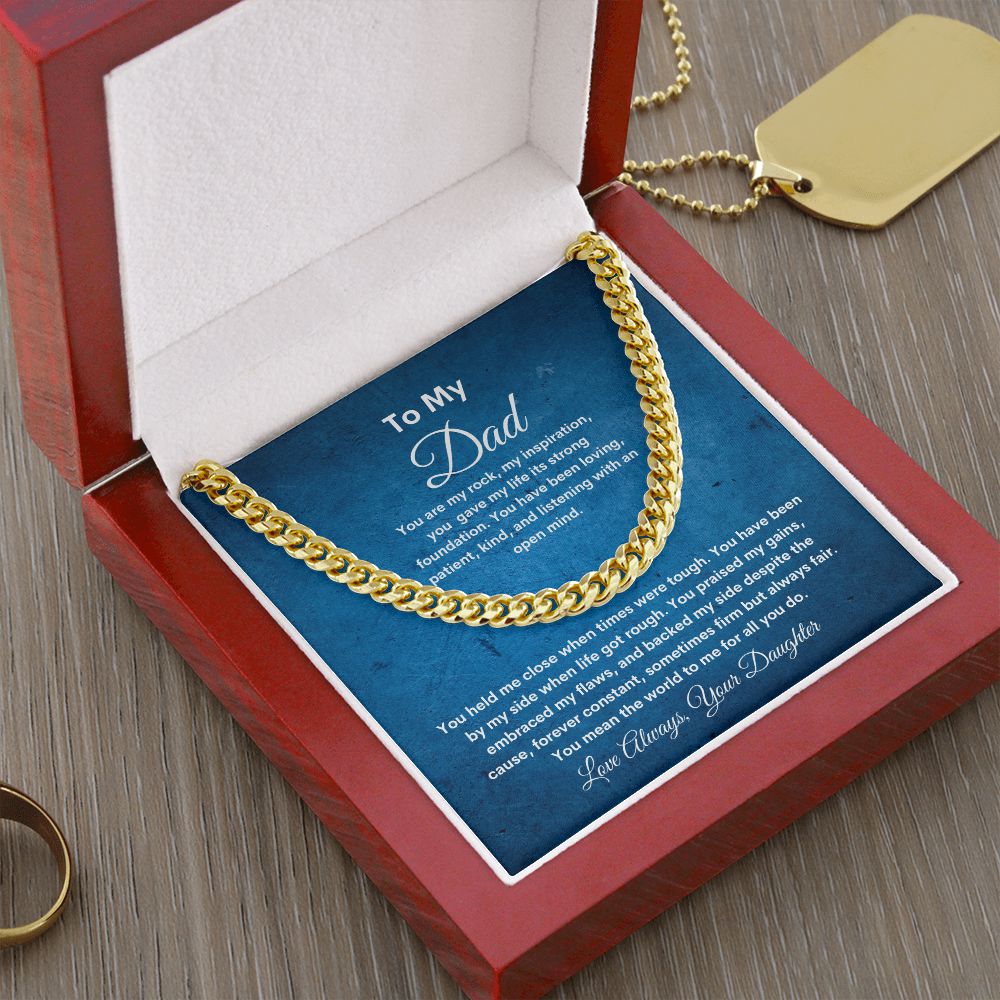To My Dad Cuban Link Chain