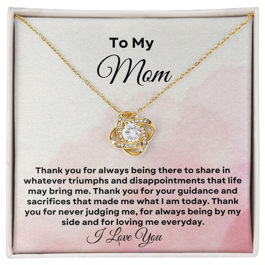 To My Mom Love Knot Necklace