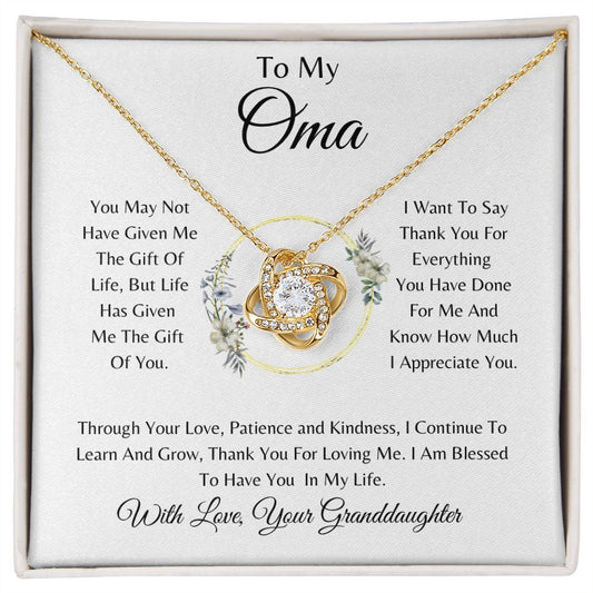 To My Oma Love Knot Necklace