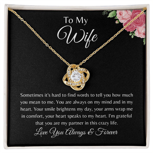 To My Wife Love Knot Necklace