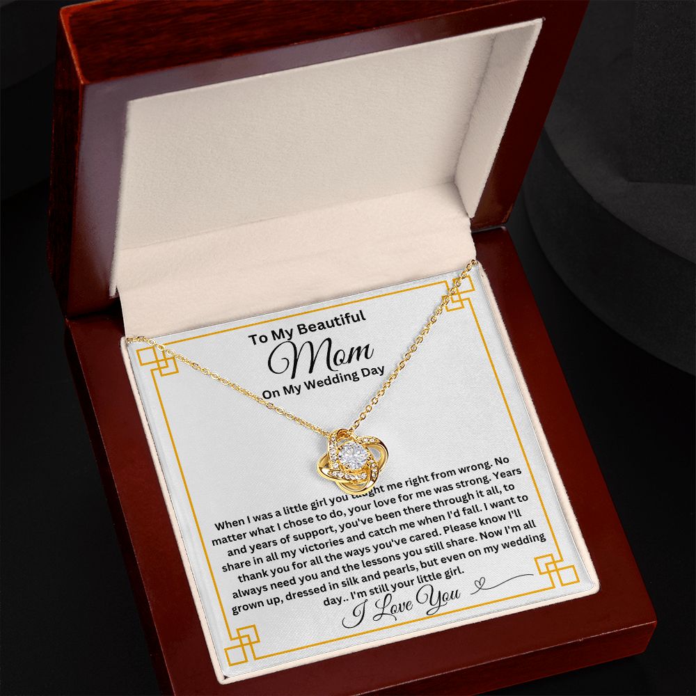 To My Mom on My Wedding Day Love Knot Necklace