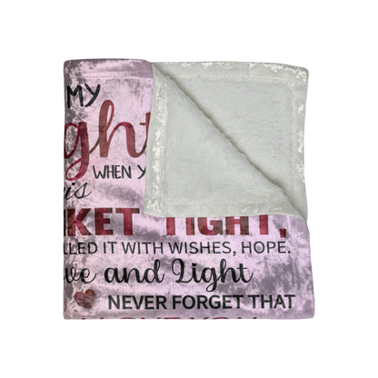 To My Daughter Crushed Velvet Throw