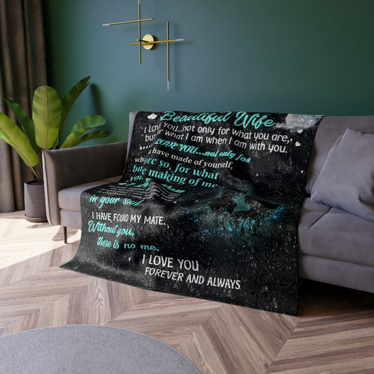 To My Beautiful Wife Crushed Velvet Throw