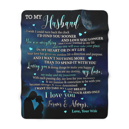 To My Husband Sherpa Fleece Throw