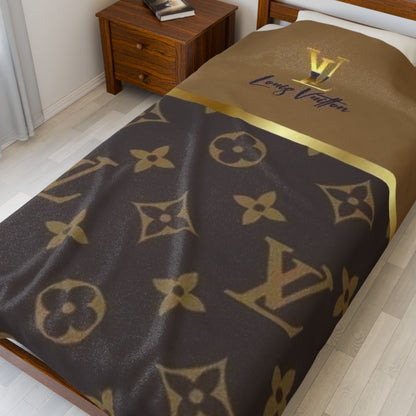 Golden Luxury Velveteen Plush Blanket - Stylish & Cozy Home Decor