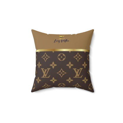 Golden Luxury Faux Suede Decorative Pillow – Stylish Home Accent