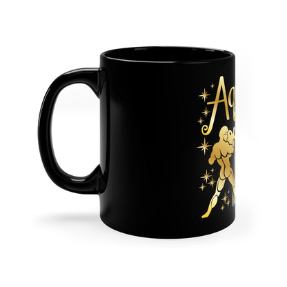 Aquarius 11oz Black Mug