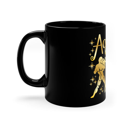 Aquarius 11oz Black Mug