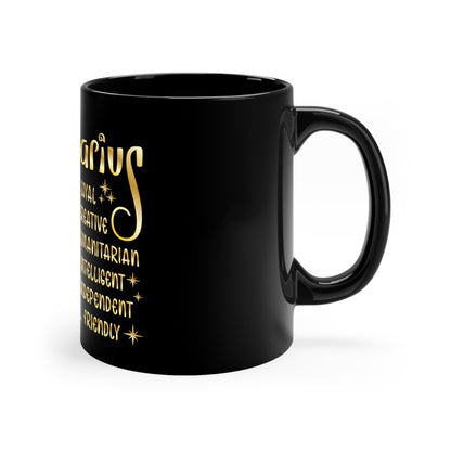 Aquarius 11oz Black Mug