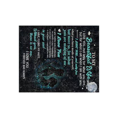 To My Beautiful Wife Crushed Velvet Throw