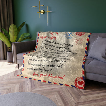 To My Wife Crushed Velvet Throw