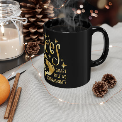 Pisces 11oz Black Mug