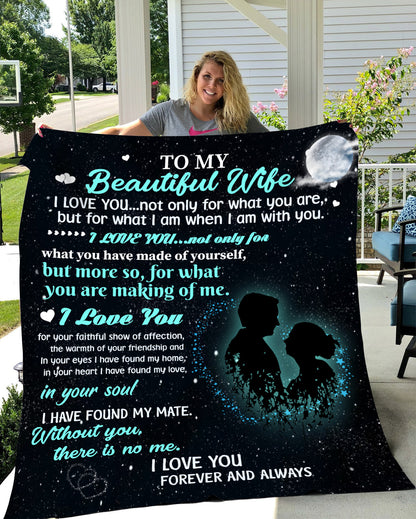 To My Beautiful Wife Crushed Velvet Throw