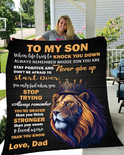 To My Son Plush Throw, from Dad