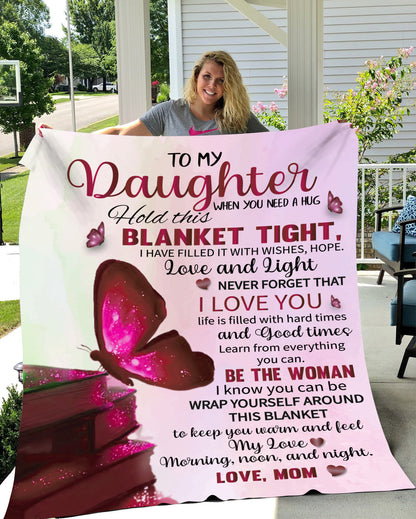 To My Daughter Crushed Velvet Throw