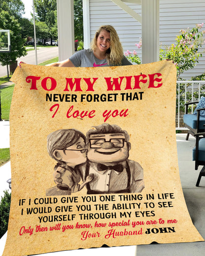 To My Wife Personalized Plush Fleece Throw – 50×60