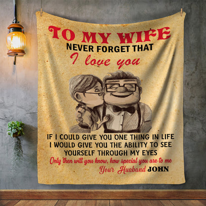 To My Wife Personalized Plush Fleece Throw – 50×60