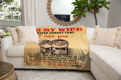 To My Wife Personalized Plush Fleece Throw – 50×60