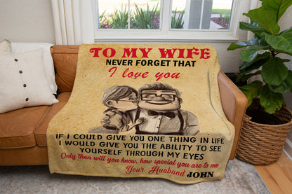 To My Wife Personalized Plush Fleece Throw – 50×60