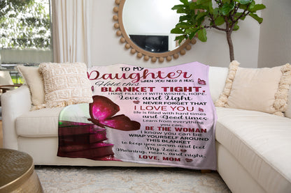 To My Daughter Crushed Velvet Throw