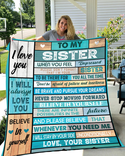 To My  Sister Fleece Throw