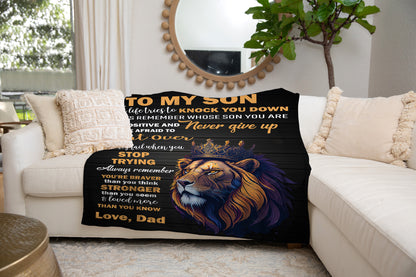 To My Son Plush Throw, from Dad