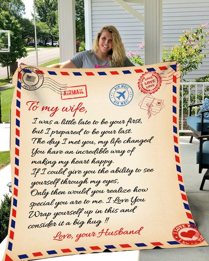 To My Wife Crushed Velvet Throw