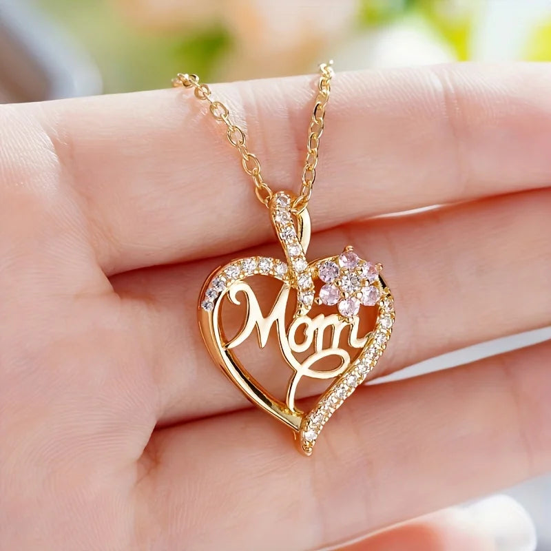 💖 Eternal Love: Heart Pendant & Rose Gift Set for Mom 🌹