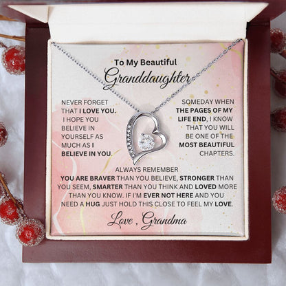 To My beautiful Granddaughter Forever Love Necklace