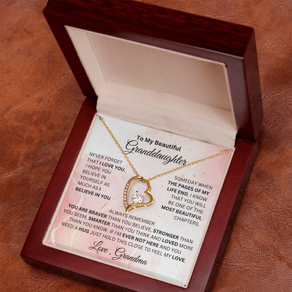 To My beautiful Granddaughter Forever Love Necklace