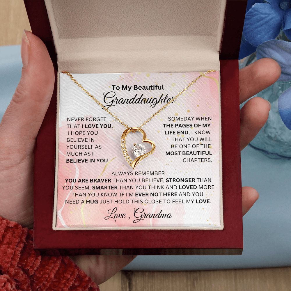 To My beautiful Granddaughter Forever Love Necklace