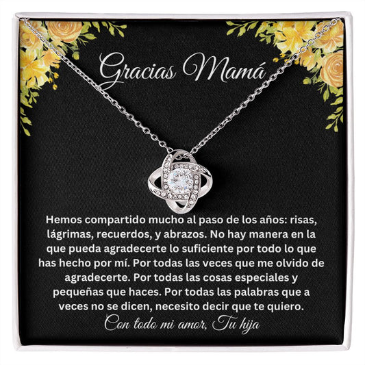 Gracias Mamá Love Knot Necklace