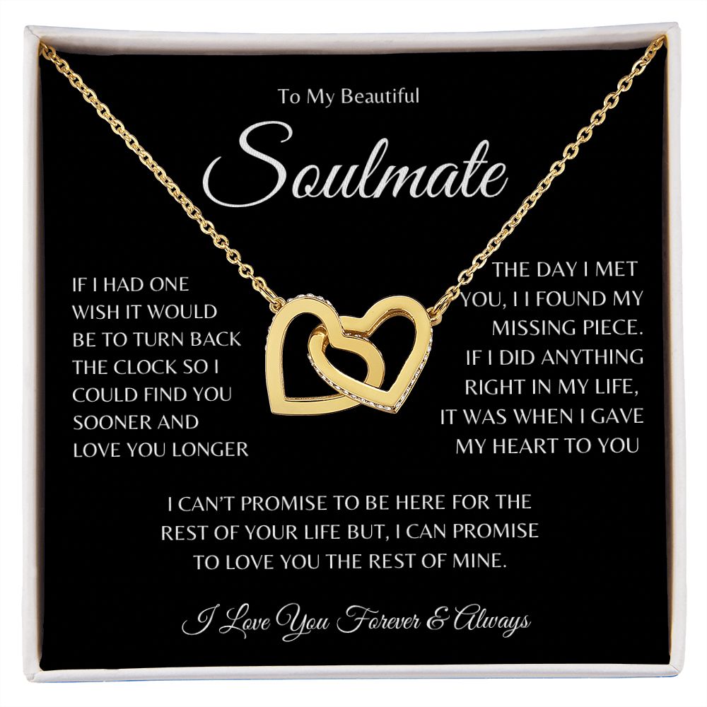 To My Beautiful Soulmate Interlocking Heart Necklace