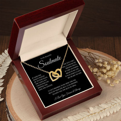 To My Beautiful Soulmate Interlocking Heart Necklace