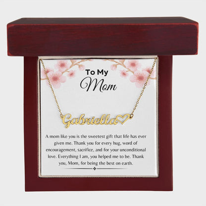 To My Mom Heart Name Necklace