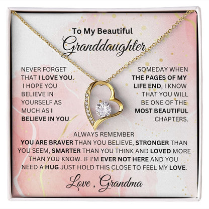To My beautiful Granddaughter Forever Love Necklace