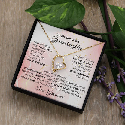 To My beautiful Granddaughter Forever Love Necklace