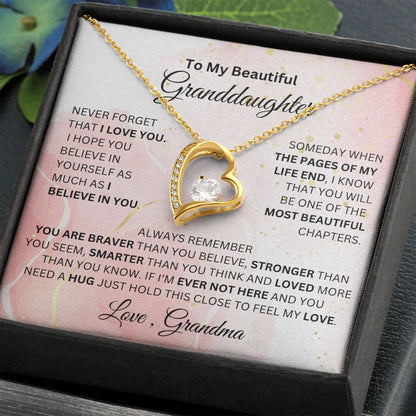 To My beautiful Granddaughter Forever Love Necklace