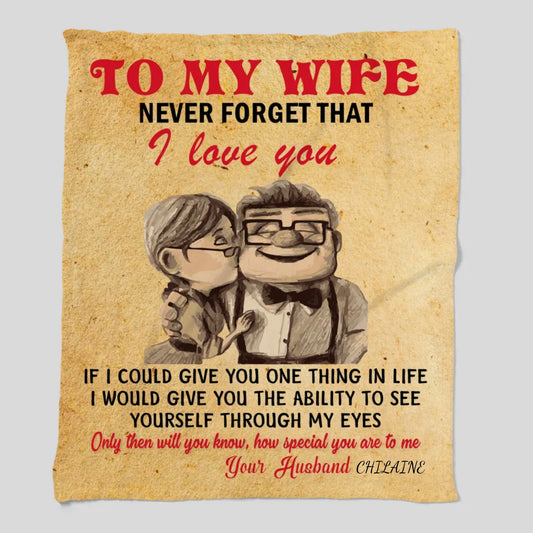 To My Wife Personalized Plush Fleece Throw – 50×60