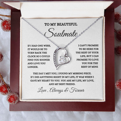 To My Beautiful Soulmate Forever Love Necklace