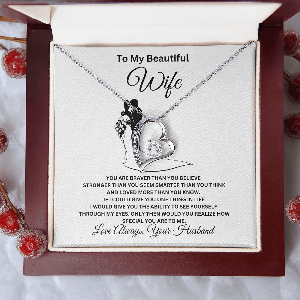 To My Beautiful Wife Forever Love Necklace