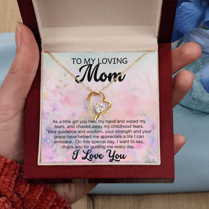 To My Loving Mom Forever Heart Necklace