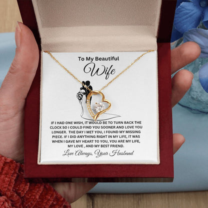 To My Beautiful Wife Forever Love Necklace